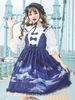 Süßes Lolita JSK Kleid Neverland Print Schleifen Blaue Lolita Pullover Röcke