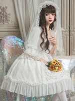 Süßes Lolita JSK Kleid Neverland Rüschen Weiße Lolita Pullover Röcke