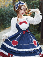 Süßes Lolita JSK Kleid Neverland Schneewittchen Schleifen Rüschen Lolita Pullover Röcke