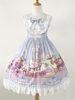 Süßes Lolita JSK-Kleid Rosa ärmelloses Bunny-Muster Rüschen Lolita täglich lässig Jumper Röcke