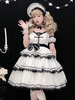 Süßes Lolita JSK Kleid Weiß Ärmellose Schleifen Gotische Lolita Pullover Röcke
