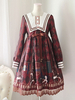 Süßes Lolita Kleid OP Seemann Kragen Karussell Druck Dunkel Rot Lolita Einteiliges Kleid