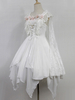 Süßes Lolita Kleid Polyester mit viereckigem Ausschnitt und Rüschen gotisch