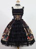 Süßes Lolita Kleid Polyester mit viereckigem Ausschnitt und Rüschen im ROCOCO Stil