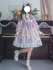 Süßes Lolita OP Kleid Blumendruck Rüschen Lolita Einteilige Kleider