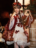 Süßes Lolita OP Kleid Burgunder Langarm Bowknots Polyester Lolita Einteilige Kleider