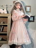 Süßes Lolita op Kleid Cameo Braun Bowkonts Langarm Rokoko Lolita One Piece Kleider