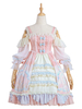 Süßes Lolita OP Kleid Cloud Dreamland Rüschen Bögen Lolita Einteilige Kleider