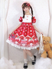 Süßes Lolita OP Kleid Erdbeerkuchen Rüschen Lolita Einteilige Kleider