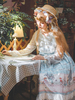 Süßes Lolita OP Kleid Infanta Märchen Blumendruck Hell Himmelblau Plissee Lolita Einteilige Kleider