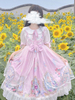 Süßes Lolita OP Kleid Katzenfamilie Kurzarm Lolita Einteilige Kleider