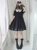 Süßes Lolita OP Kleid Kreuz Hexagramm Stickerei Plissee Schwarz Lolita Einteiliges Kleid