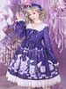 Süßes lolita op kleid lila lange Ärmel Polyester Bögen täglich casual lolita ein stück kleider