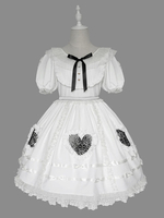 Süßes Lolita OP Kleid Rüschen Kurzarm Lolita Einteilige Kleider