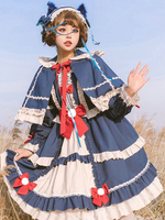 Süßes Lolita OP-Kleid Zweifarbige hellhimmelblaue Rüschen Lolita einteilige Kleider