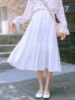 Süßes Lolita SK Kleid Tiered White Polyester Täglich lässig Sommer Lolita Röcke