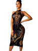 Sexy; Kleid; Pailletten; Glitter Club Dress; rückenfreie schiere Kleider