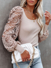 Sexy Bluse für Frauen Eric White Long Sleeves Square Neck Polyester Sommer T-Shirt