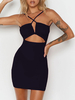 Sexy Bodycon Kleider ausgeschnitten rückenfrei ärmelloses Bleistiftkleid