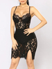 Sexy Bodycon Kleider Black Lace Sheer Split Pencil Dress
