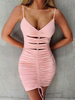 Sexy Bodycon Kleider Kordelzug ausgeschnittenes rückenfreies Bleistiftkleid