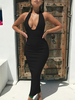 Sexy club dress frau halfter tiefer ärmelloses rückenfreies; kleid