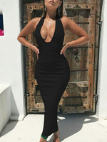 Sexy club dress frau halfter tiefer ärmelloses rückenfreies; kleid