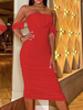 Sexy Club Kleid Trägerloses rückenfreies; gerafftes Etuikleid