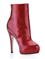 Sexy Damen Stiefeletten aus Lackleder mit Spike Heels in Burgunderrot