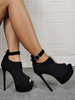 Sexy High Heel Schwarz Micro Wildleder Stiletto Heel Sexy Schuhe