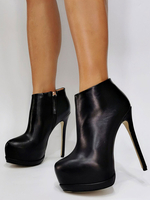 Sexy High Heel Stiefel für Damen mit rundem Absatz und ausgestelltem Absatz