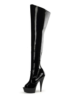 Sexy High Heel Stiefel Schwarz Runde Zehen Schwarz Stiletto Overknee Stiefel Für Frauen