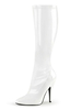 Sexy High Heel Stiefel Spitzschuh Paillette Stiletto Rave-Club Weiß Oberschenkel hohe Stiefel
