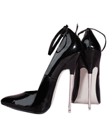 Sexy High Heels aus PU mit Fesselriemchen in Schwarz