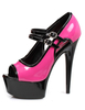 Sexy High Heels Damen Plateau Peep zweifarbige Schnalle Pumps 2020