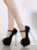 Sexy High Heels für Damen Schwarze Polyurethan Peep Toe Stöckelschuhe Sexy Schuhe