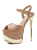 Sexy High Heels für Frauen Aprikosen Peep Toe Patent Sexy Schuhe Stiletto Heels