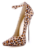 Sexy High Heels mit Fesselriemchen und Leopardkorn-Optik