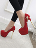 Sexy High Heels-rote Plattform-Mandel-Stern-Metalldetail-Stiletto-Absatzpumps für Frauen