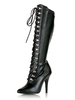 Sexy High Heels Stiefel Pointed Toe Pailletten Stiletto Heel Rave Club Schwarz über dem Knie Stiefel