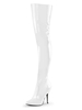 Sexy High Heels Stiefel Pointed Toe Zipper Pailletten Stiletto Heel Rave Club Weiß über dem Knie Stiefel