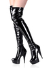 Sexy high heels stiefel runde kappe reißverschluss kegelabsatz rave club schwarz oberschenkel hohe stiefel stripper schuhe