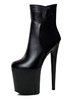Sexy High Heels Stiefel Runder Reißverschluss Stiletto Heel Rave Club Schwarze Knöchelhohe Stiefel