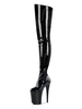 Sexy High Heels Stiefel Runder Reißverschluss Stiletto Heel Rave Club Schwarze Oberschenkel Hohe Stiefel