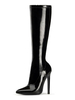 Sexy High Heels Stiefel Spitze Zehen Pailletten Stiletto Heel Rave Club Schwarze Oberschenkel High Boots