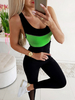 Sexy Jumpsuit U Ansatz Sleeveless dünne Two Tone Sommer One Piece Outfit