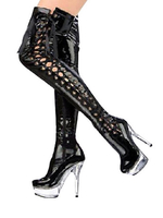 Sexy Overknees mit Plateaus und Spike Heels