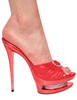 Sexy Pantoletten mit Plateaus in Rot