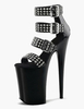 Sexy Plateau bespickt offener Spitze PU Leder Sexy Sandalen für Frau