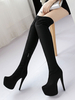 Sexy Plateau-Stiefel mit Stilettos in Schwarz